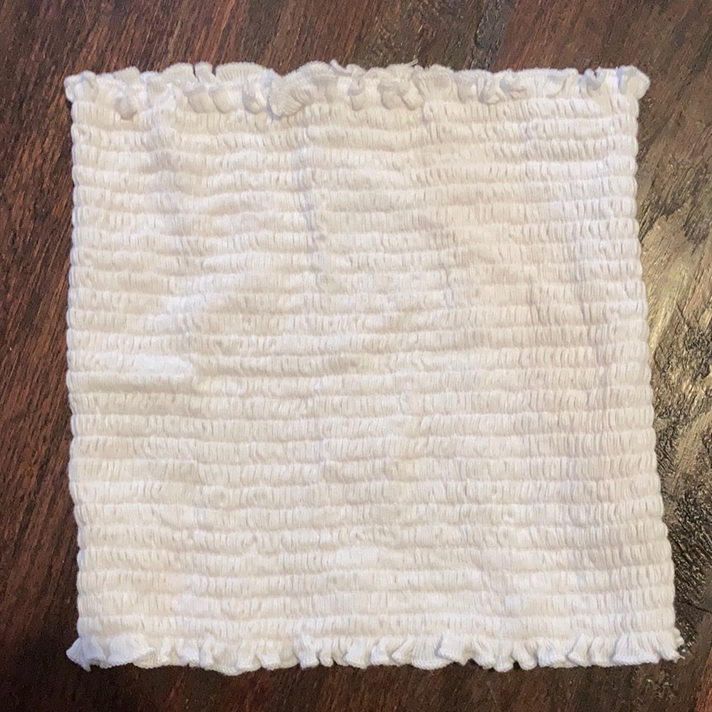 Brandy Melville John Galt White Ruched Tube Top